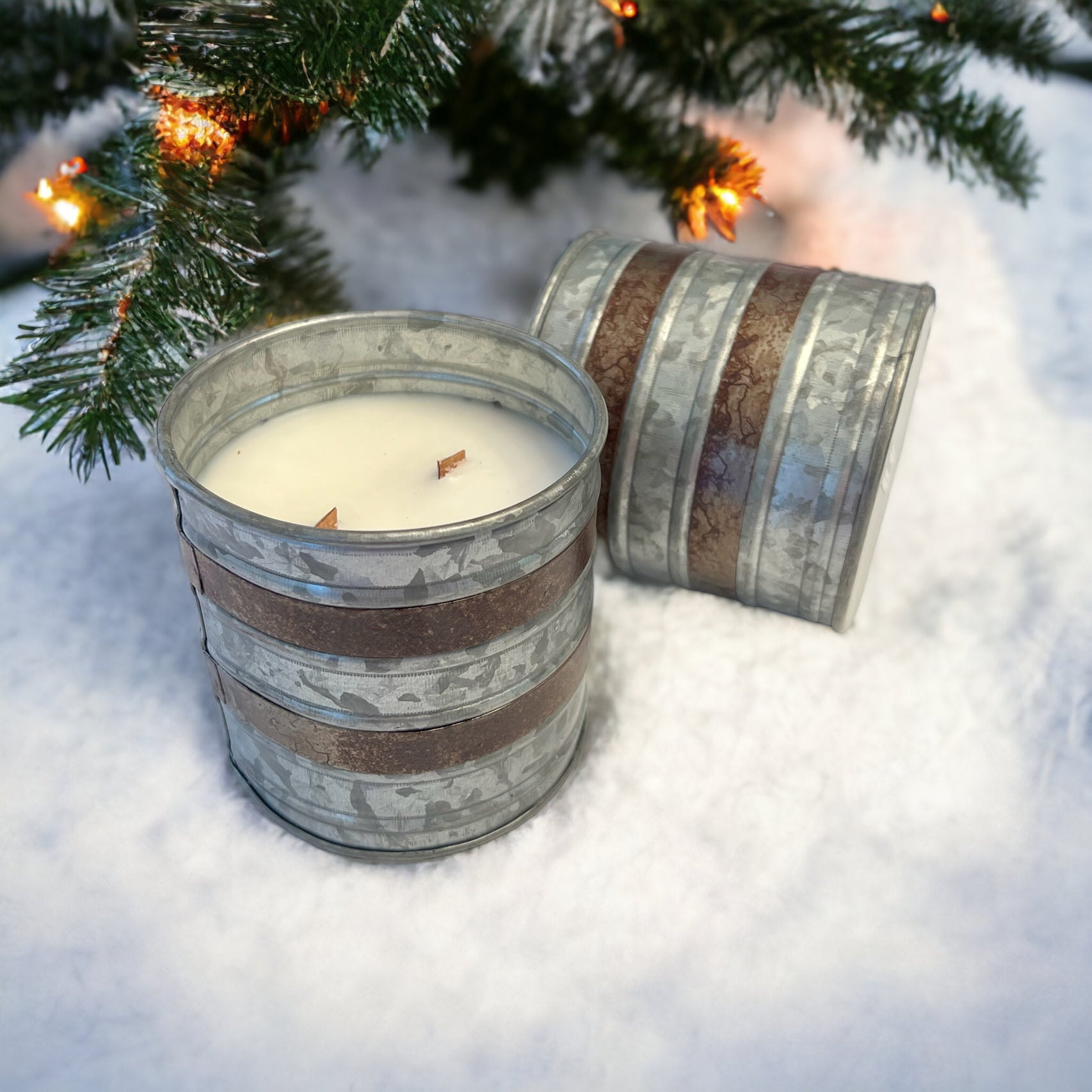 Rustic Christmas  Wood Wick Candle – 8bit Beard Co.